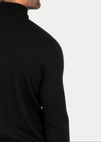 Pull à col roulé en tricot AW 100% laine mérinos noir pour homme, vêtements en tricot décontractés chauds pour l'hiver