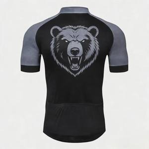 Maillot de cyclisme unisexe à manches courtes, imprimé camouflage géométrique vert, respirant, séchage rapide, coupe ajustée, haut de gamme pour le cyclisme sur route - Product Image 2