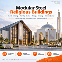 Bâtiment en acier GloStar PEB pour mosquée, centre islamique, centre de culte islamique, salle de prière et projets d'assemblage