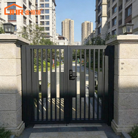 Puerta Peatonal Moderna de Aluminio Personalizada para Jardín de Villa, Pasarela Lateral, Resistente al Óxido, con Recubrimiento en Polvo, Puerta de Entrada, Directo de Fábrica OEM
