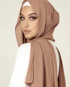 وشاح حجاب شيفون ثقيل عالي الجودة وشال طويل من الموسلين الماليزي
