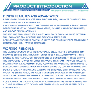 513f thép carbon tĩnh nhiệt Bẫy hơi van DN15 PN20 mặt bích Bẫy hơi cho ứng dụng chung - Product Image 4