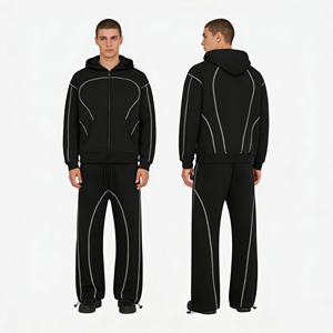 Conjunto de Sudadera con Capucha y Pantalones Deportivos de 350 GSM, Estilo Y2K, con Estampado de Letras a la Moda, Casual, Urbano, para Hombre y Mujer - Product Image 1