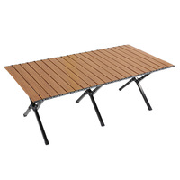 Table rectangulaire pliable en acier allié à pieds en X pour camping et extérieur, mobilier de jardin moderne – Offre spéciale