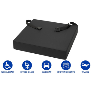 Cojín de espuma viscoelástica para silla de ruedas con correa de seguridad, 18x16x3 pulgadas, extraíble, lavable, alivia la presión, soporte para glúteos, para personas mayores - Product Image 4