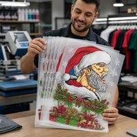 Impression personnalisée sur tissu, film et vêtements, motifs Noël, Père Noël, vacances, rennes, art, arbre, cadeaux, saisonniers, MOQ 1000 pièces