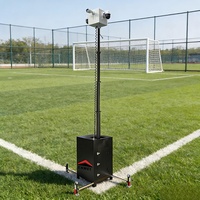 Torre de Seguridad CCTV Móvil IP65 Impermeable con Mástil de 6m y Resistencia al Viento de 117km/h para Perímetros Fronterizos y Campos de Fútbol