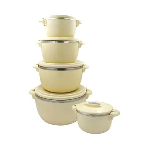 5pcs Set Foam insulation double ears stainless steel food container set
