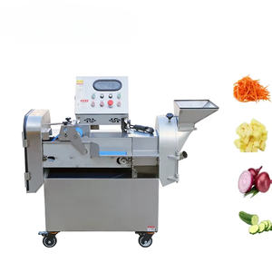 Machine industrielle de découpe de légumes et de fruits, pour gingembre, pomme de terre, carotte, manioc, taro, avec fonctions de découpe en dés, en tranches et en cubes - Product Image 4