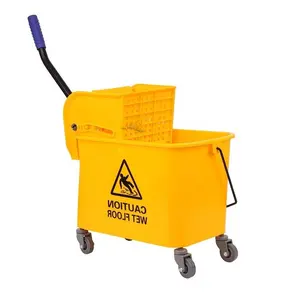 Directly sale 32L Wringer Bucket/Easy clean Mop Cleaning Bucket and single Bucket Trolley with Wheels