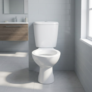 โถสุขภัณฑ์แบบสองชิ้นพร้อมฝารองนั่งพลาสติก ชุดอุปกรณ์ LLC แบบ P-Trap ระบบ Washdown โถสุขภัณฑ์แบบ Close Coupled - Product Image 5