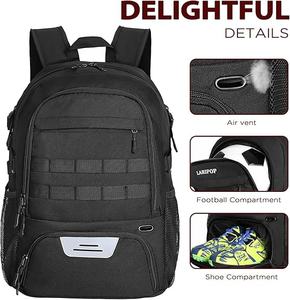 Grand sac à dos de football pour jeunes sacs de sport pour le basket-<span class=keywords><strong>ball</strong></span>, le <span class=keywords><strong>volley</strong></span>-<span class=keywords><strong>ball</strong></span> et le football compartiment séparé pour chaussures et balles - Product Image 5
