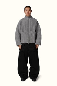 <span class=keywords><strong>Cardigan</strong></span> en tricot côtelé Globe avec fermeture éclair, motif rayé d'hiver, décoration déchirée en <span class=keywords><strong>laine</strong></span> mérinos - Product Image 2