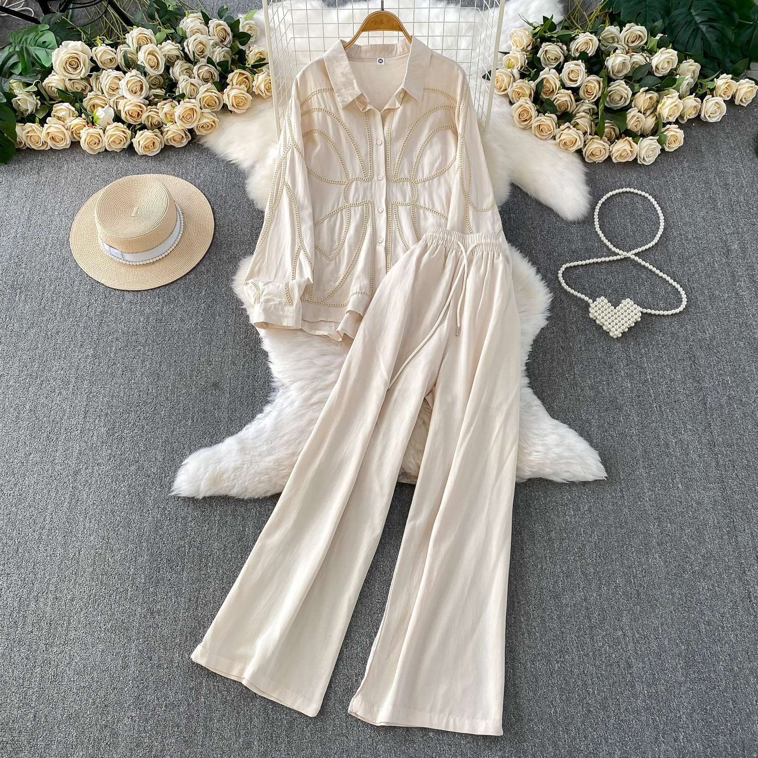 Ensemble deux pièces blanc cassé