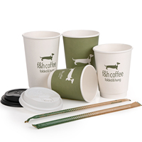 Vasos de Papel para Café Caliente Personalizados con Marca, 8oz 12oz 16oz, Vasos Desechables para Bebidas Calientes para Llevar, Vasos de Papel de Doble Pared Impresos para Cafetería