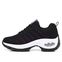Chaussures de danse professionnelles respirantes pour femmes, tige en tissu extensible, semelle en PU avec coussin d'air, légères et antichoc