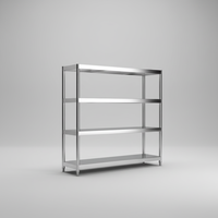 Étagère robuste en acier inoxydable à 4 niveaux, rayonnage de stockage commercial pour cantine, salle à manger et cuisine