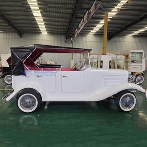 Venta Especial: Auto Eléctrico Turístico Vintage, Estilo Clásico Retro, 5 Asientos, Color Blanco, para Resort - Product Image 4