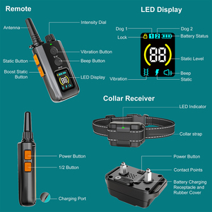 彩色屏幕遥控训犬器远程树皮控制防水充电塑料定制 - Product Image 4