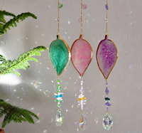 Attrape-soleil en résine en forme de feuille, carillon éolien, ornement de fenêtre, art mural, attrape-soleil décoratif pour la maison, idéal pour le dropshipping
