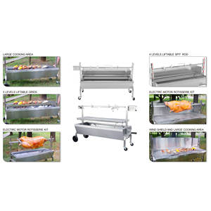 <span class=keywords><strong>Asador</strong></span> <span class=keywords><strong>de</strong></span> <span class=keywords><strong>Carbón</strong></span> Profesional <span class=keywords><strong>de</strong></span> Alta Resistencia con Ruedas para Asar Cerdos, Corderos y <span class=keywords><strong>Pollos</strong></span> Enteros, Ideal para Jardín, Patio y Barbacoa <span class=keywords><strong>al</strong></span> Aire Libre - Product Image 4
