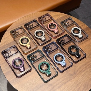 Custodia per Telefono in TPU Trasparente Elettroplaccata per 17 Pro Max/16/15/14/<span class=keywords><strong>13</strong></span>/12/11 con Supporto Magnetico Antiurto e Protezione <span class=keywords><strong>Fotocamera</strong></span> - Product Image 2