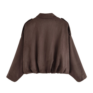 TAOPO&ZA Mode Automne 2025 Nouvelle Veste Pilote <span class=keywords><strong>Femme</strong></span> à Revers Style Europé<span class=keywords><strong>en</strong></span> et Américain Manches Longues 4344655 - Product Image 2