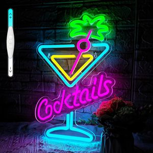 Barre lumineuse LED néon personnalisable pour cocktails, à intensité variable, alimentée par USB, pour ambiance festive, décoration de magasin, éclairage d'entrée, 5V/12V - Product Image 1