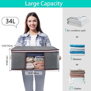 Bolsa Organizadora de Ropa de 35L, Tela No Tejida, Rectangular, para Dormitorio - Product Image 3