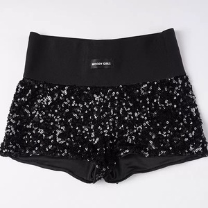New Spring Summer Sexy Stretch Two-pieces Short Set With Mesh Long Sleeve <strong>Crop</strong> <strong>Top</strong> and Tight Shorts <strong>Sequin</strong> Hot Pants - Product Image 6