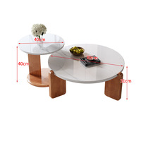 Nouvelle table d'appoint en bois massif de style nordique italien 2026, petite table basse pour appartement, maison, chambre, balcon