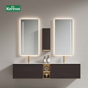 Modern <b>Floating</b> Water Resistant Bathroom Vanities Anti Fog Led Lighted Mirror Open <b>Shelf</b> Soft Close Drawer Vanity Hotel Bedroom - Product Image 1