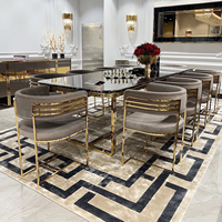 Nouvelles chaises de salle à manger en velours moderne en acier inoxydable élégantes pour l'hôtel Restaurant café-bar meubles de salle à manger