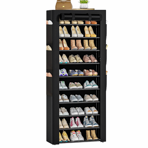 <span class=keywords><strong>Zapatero</strong></span> de tubo de hierro plegable de 9 niveles, <span class=keywords><strong>tela</strong></span> no tejida gruesa laminada, <span class=keywords><strong>Zapatero</strong></span> de gran capacidad, armario de almacenamiento resistente - Product Image 1