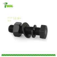 Boulon et écrous hexagonaux filetés Astm Unc Unf de haute qualité B18.2.1 B18.2.2 vis hexagonales oxyde noir