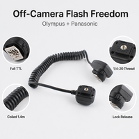 Câble d'extension flash spiralé remplaçant le FL-CB05 pour Olympus OM-D E-M1X E-M5 E-M10 Panasonic Lumix, cordon de synchronisation flash TTL hors appareil