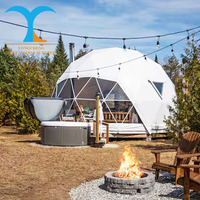 Vente en gros d'usine de luxe en acier dôme tente maison Igloo dômes géodésiques camping pour 6 M Domo Geodesico tentes à énergie solaire