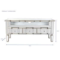 Meuble TV avec miroir en MDF Dimensions 112x45x50cm Finition argent