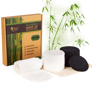 Lot de 7 tampons démaquillants en coton de bambou avec sac à linge en filet, lavables et réutilisables, tampons démaquillants pour le nettoyage du visage - Product Image 6