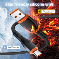 Cable de Carga Rápida Multifunción Tipo-C a Tipo-C de Silicona Texturizada 4.5 de Alta Elasticidad y Calidad Superior, Resistente y Fuerte 6A