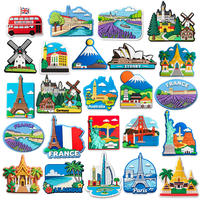 Autocollant de réfrigérateur personnalisé avec des monuments nationaux, design d'architecture célèbre, décoration de la maison, aimant de réfrigérateur en caoutchouc pour souvenirs de voyage
