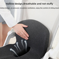Coussin de siège de voiture en mousse à mémoire de forme avec support dorsal confortable, antidérapant, en velours noir, respectueux de la peau, écologique et lavable pour voitures