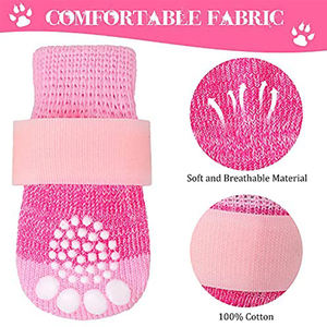 नई डिजाइन बेच सबसे अच्छा डबल साइड विरोधी पर्ची कुत्ते मोजे पर समायोज्य पट्टियाँ और रबर के साथ कुत्तों के लिए मोजे बिक्री - Product Image 4