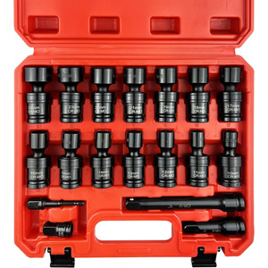 Impact <b>Socket</b> Set 18 Piece 1/2 In Cr-Mo Steel For Auto Repair Mechanical Tools - Product Image 1