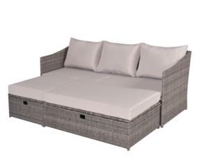Steel Frame Rattan <b>Storage</b> Box Indoor and <b>Outdoor</b> Fabric Chair Set Patio Furniture for Apartment Hospital Patio Use - Product Image 1