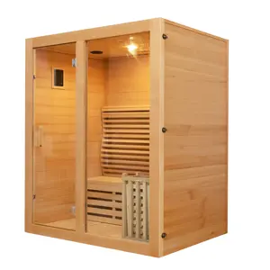 SMARTMAK 2-3 People Indoor Saunas Hemlock red cedar dry Steam sauna rooms dry steam