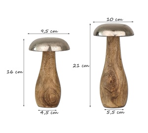 ประติมากรรมของขวัญเห็ดตกแต่งโลหะและไม้ - Product Image 1