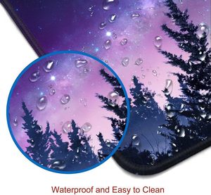 Alfombrilla de ratón para juegos, alfombrilla de escritorio con bordes cosidos, base de goma antideslizante, diseño impermeable de cielo estrellado con luna, 31,5x11,8 pulgadas - Product Image 5