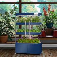 Système de culture hydroponique intelligent d'intérieur avec pompe d'arrosage automatique, lumière LED de croissance, jardin vertical pour herbes et légumes à feuilles, culture à domicile