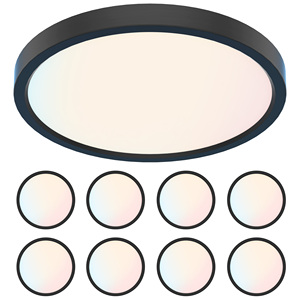 Màu Đen kết thúc cạnh thắp sáng ETL 5 inch DOB cấu hình thấp tuôn ra gắn trần ánh sáng vòng <span class=keywords><strong>Led</strong></span> Slim bề mặt gắn kết ánh sáng ướt vị trí - Product Image 6